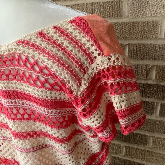 Free People We the Free Crochet Peach Crop Top Size Medium - Picture 7 of 11
